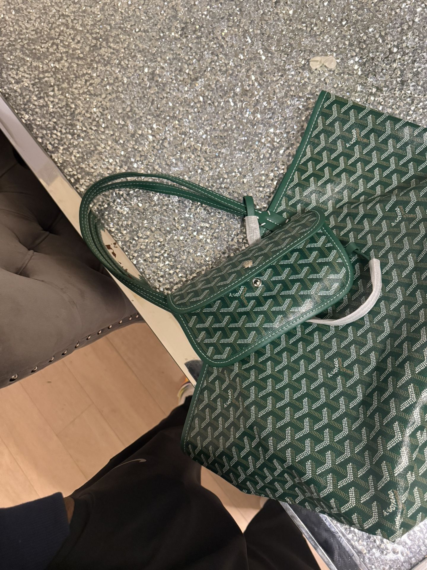 Green Goyardine Canvas Artois PM