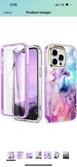 Hocase for iPhone 14 Pro Case, (with Built-in Screen Protector) Shockproof Slim Soft TPU+Hard Plastic Full Body Protective Case for iPhone 14 Pro (6.1