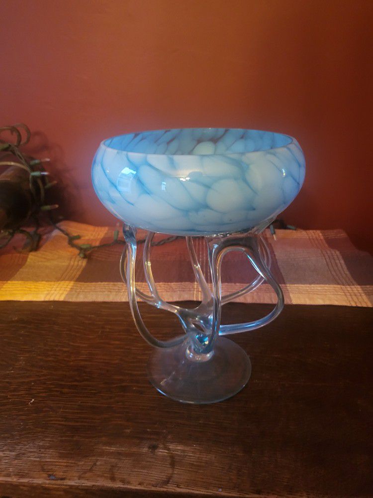 Vintage Krosno Jellyfish Bowl 
