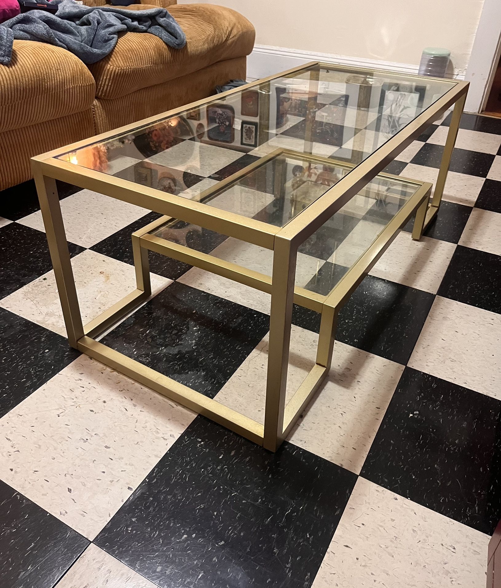 Gold & Glass Coffee Table