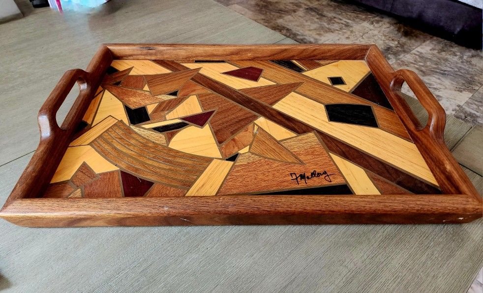 20 x 14 Hand Made Wooden Serving Tray