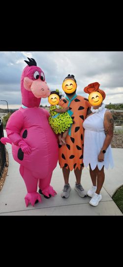 Flintstones Family Halloween Costume Set ā Fred 3X, Wilma L, Pebbles 90 + Dino!