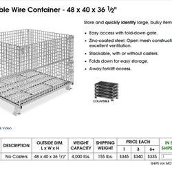 Collapsible Wire Containers 