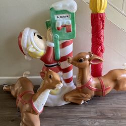 Vintage General Foam Plastics Blow Mold Set Christmas Holiday Decor 