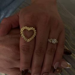 Gold Heart Nuget Ring 