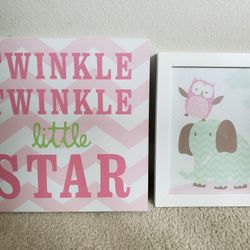 Baby Girl Nursery Art 