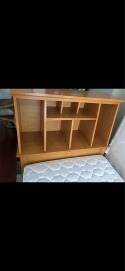 Beautiful wooden twin bed with storage and mattress