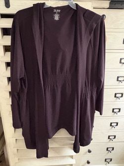 New Tek Gear Black Lightweight Cardigan with Hood 2X New with Tags