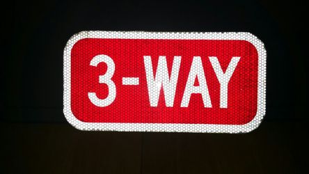 3 way traffic sign