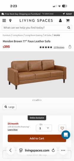 small leather couch