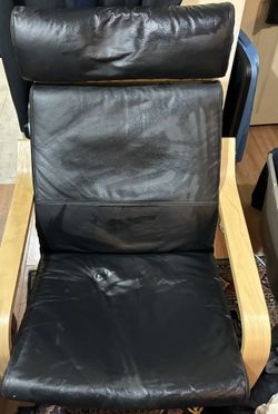 IKEA POÄNG Armchair - Black Leather