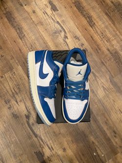 Air Jordan 1 Low Blue and White Sneakers