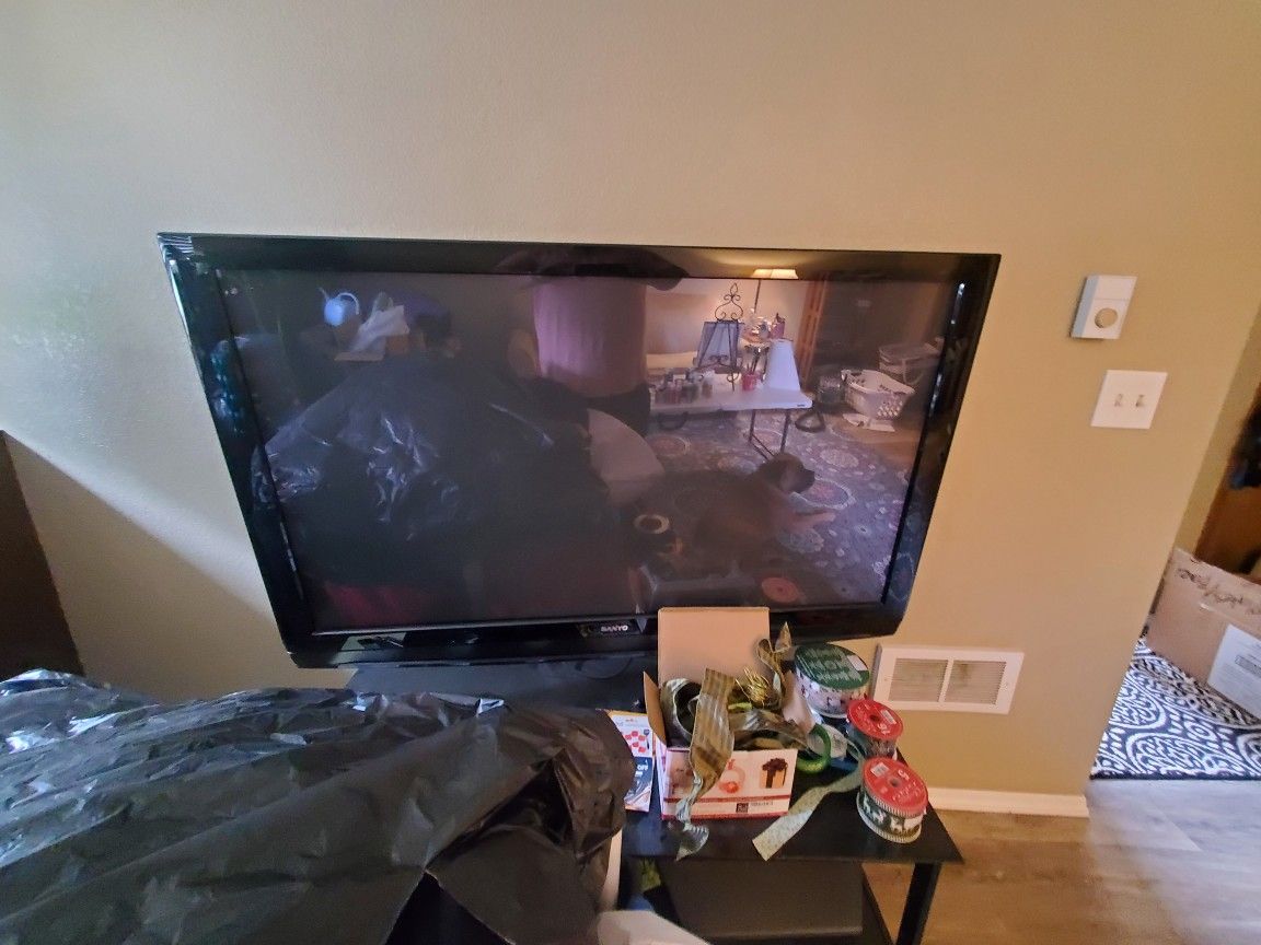 Sanyo 53-in Plasma TV Withstand That Has A Pull Out Drawer.