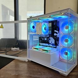 Incomplete Intel Core i5 14400f White RGB Gaming PC Desktop Computer 