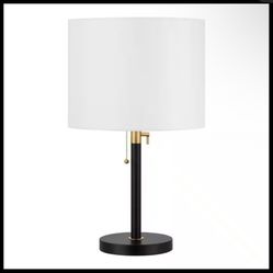 New 20 inch in. Matte Black and Antique Brass Adjustable Table Lamp