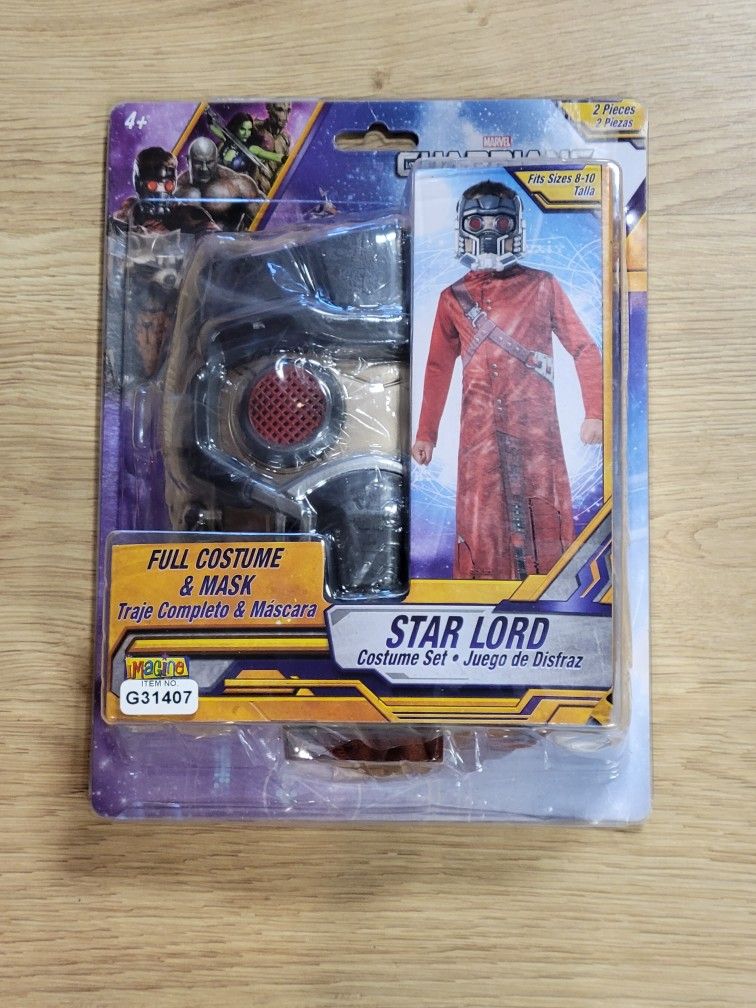 Guardians of the Galaxy Star Lord Full Costume & Mask 2 Pieces Youth 8-10