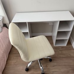 FREE Cream Chair And White desk Set