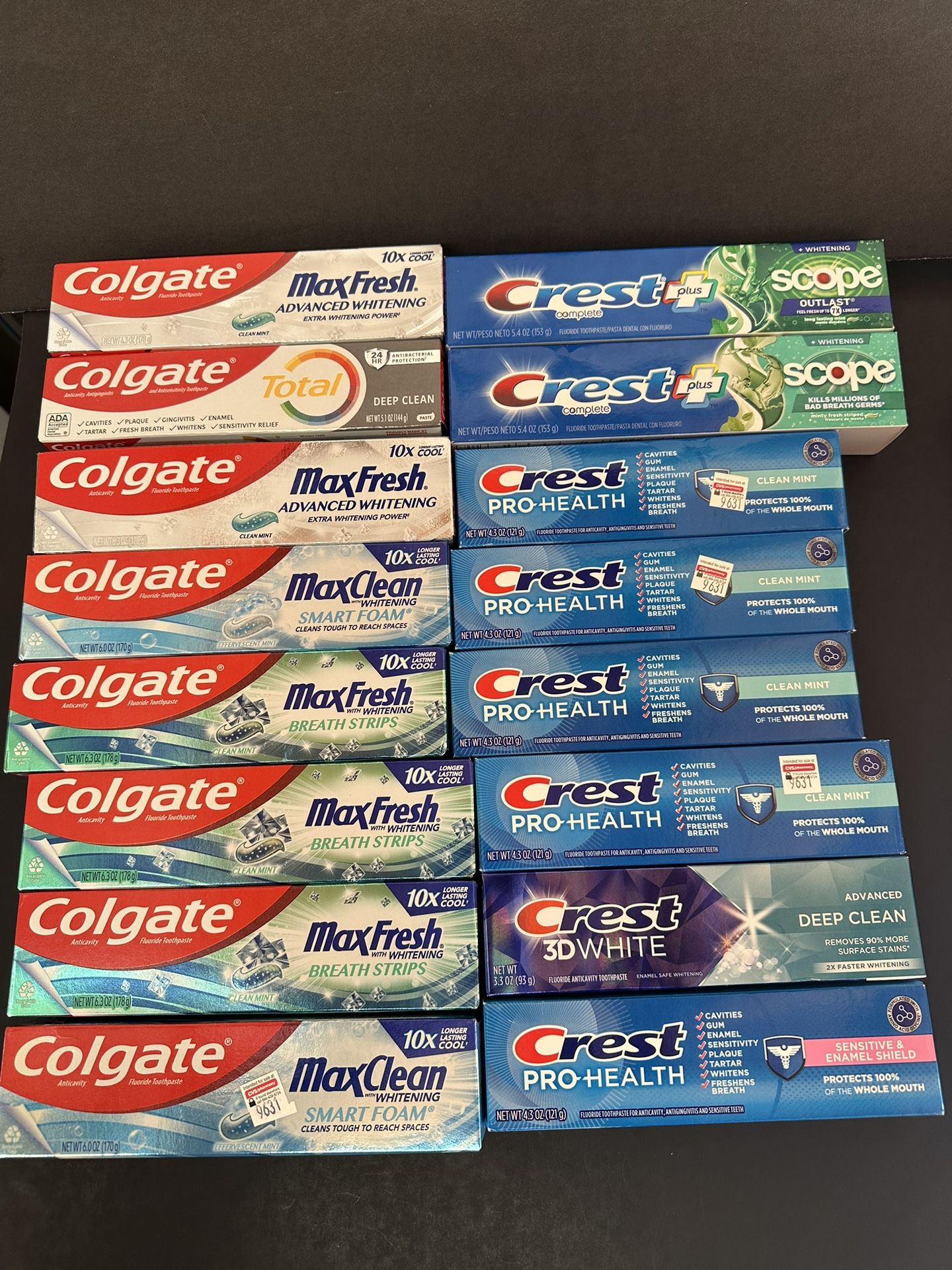 Colgate & Crest Toothpaste