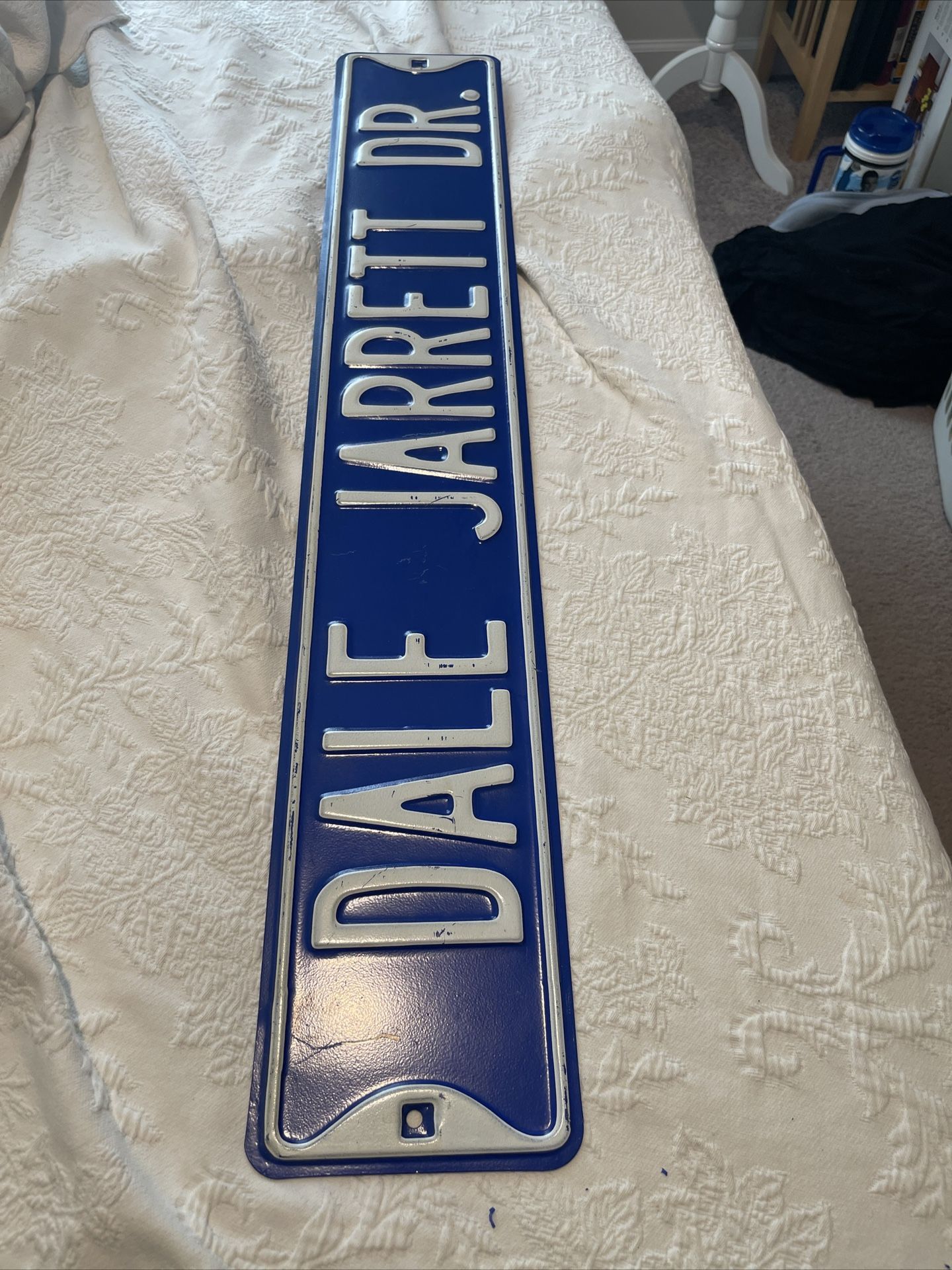 Dale Jarrett Dr Blue & White Porcelain Sign 36” Long 6” Wide