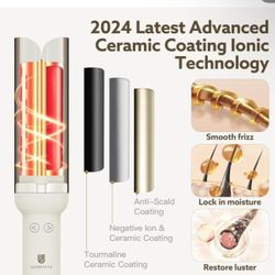 NEW! Rotating Curling Iron Hair Curler: Anti-Scald Automatic Curling Wand 1.25 Inch Adjustable