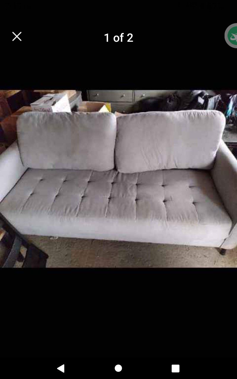 Grey couch and loveseat set