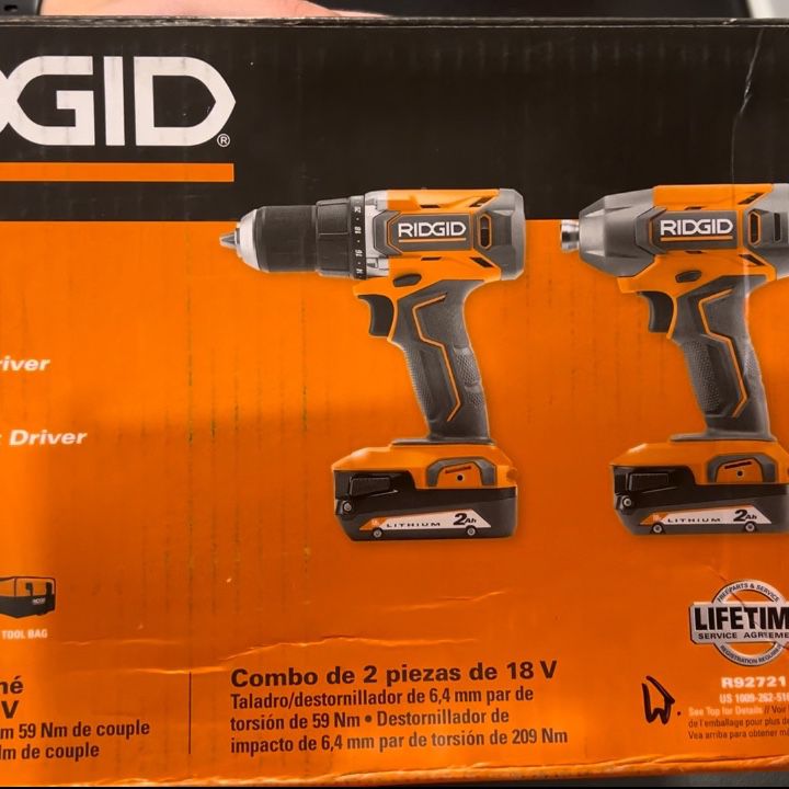 $130 OBO RIDGID 18V 2-Tool Combo Kit 1/2 Drill Driver 1/4 Impact Driver