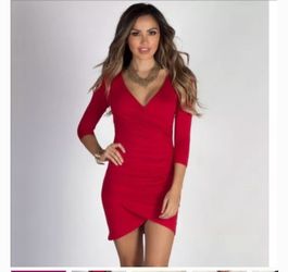 Women's M RED Bodycon Dress NWT