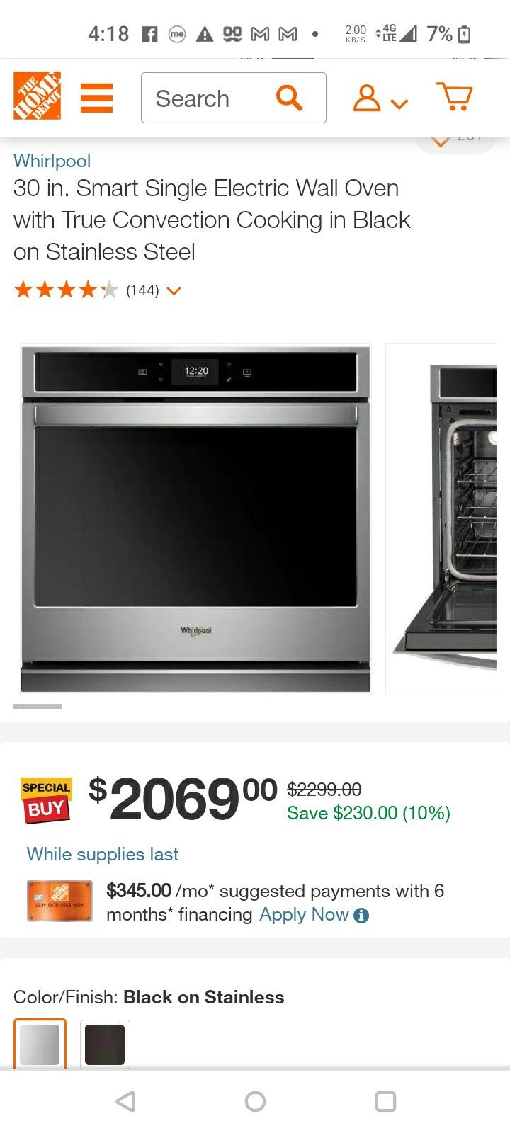 Whirlpool 30 In Single Electric Built In Wall Convectional Oven