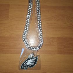 Philadelphia Eagles Iced Out Rhinestone Pendant Necklace