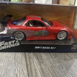 Jada Fast And The Furious Dom’s Mazda RX-7 Toy Model Car 1:24