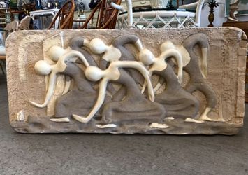 Vintage MCM Brutalist fiberglass and resin wall sculpture by Finesse Originals