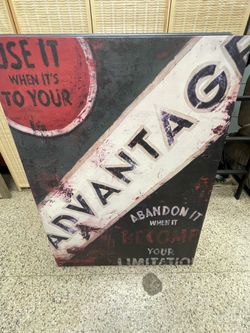 Huge 47” H x 35” W “Advantage" canvas print by artist Rodney White
