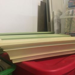 Wall shelves 24”Lx 5” Dx4”H / 2 green color and 1 yellow