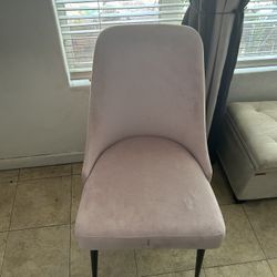 Light Pink Suede Chair