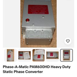 Phase-A-Matic PAM600HD Heavy Duty Static Phase Converter
