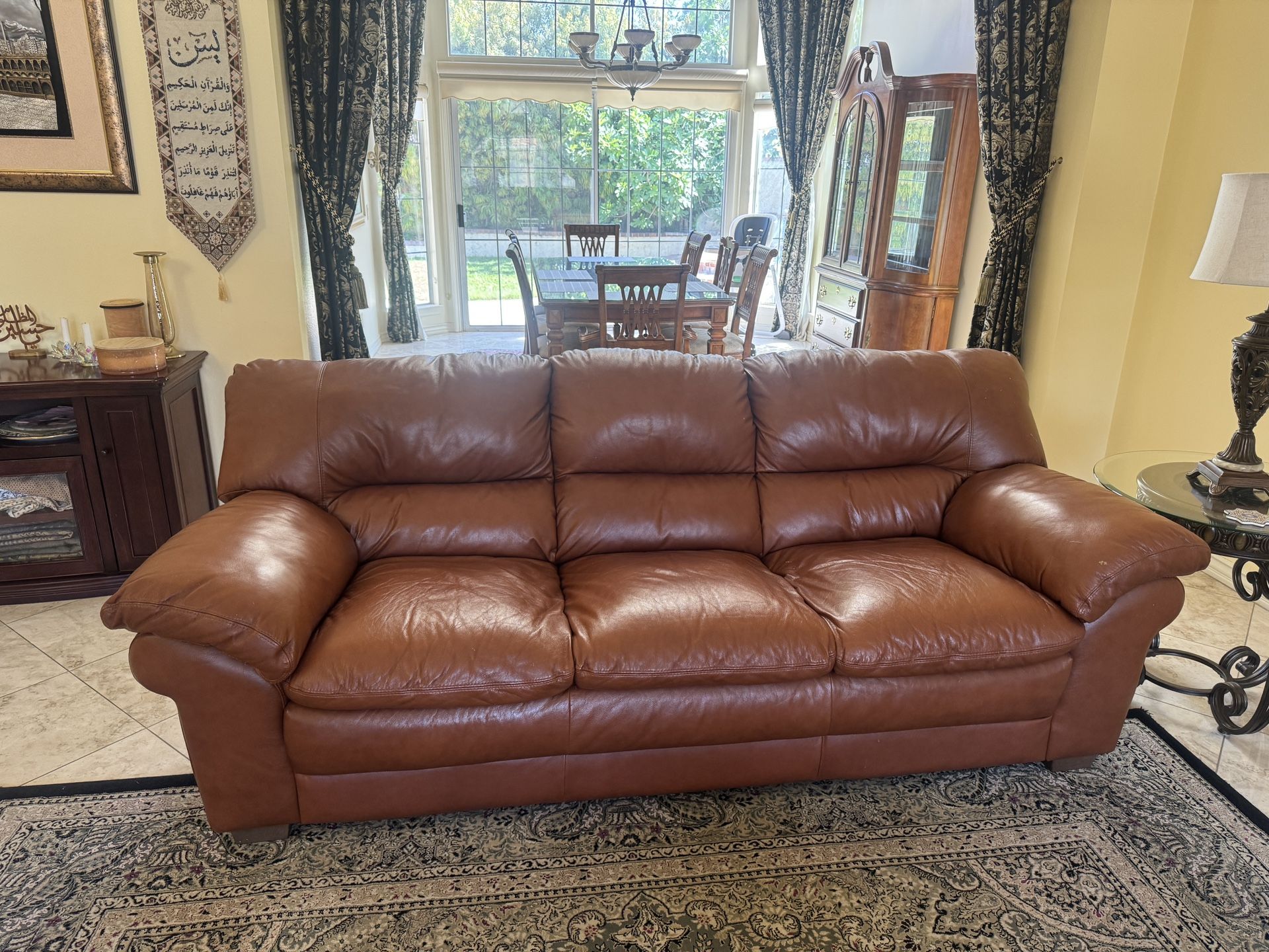 (2) Full Grain Leather Sofas