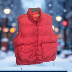 St. John’s Bay Dark Brick/Rust Red Winter Puffer Vest Men XL