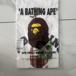 White And Red A Bathing Ape X Burberry Collab Sizes S/M