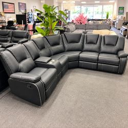 Black reclining sectional sofa | labor day sale !