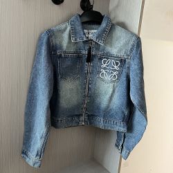 Loewe Embroidered Cropped Denim Jacket Size M