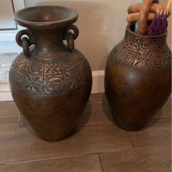 #vase #set #bundle #home #decor #brown gold tones
