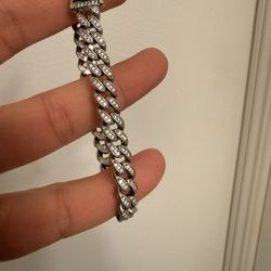 pulso de plata con diamantes 