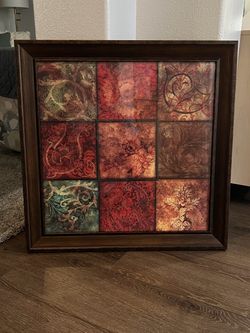 Framed Decorative Wall Art with Floral Panels