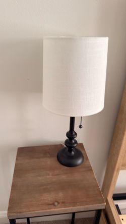 Set of two black metal lamps