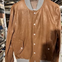 Eleventy Platinum Leather Jacket Brown Size M