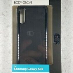 NEW Body Glove Black Gel Case & Onn Glass Screen Protector for Samsung A50,A30,A20