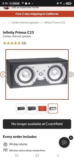 INFINITY PRIMUS C25 center speaker for only $50