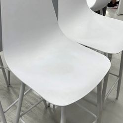  SET OF 5 MODERN WHITE BAR STOOLS 