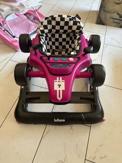 Infans Baby Walker Race Car Pink