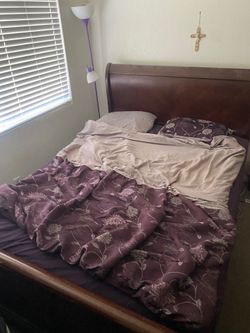 Wood queen bed frame